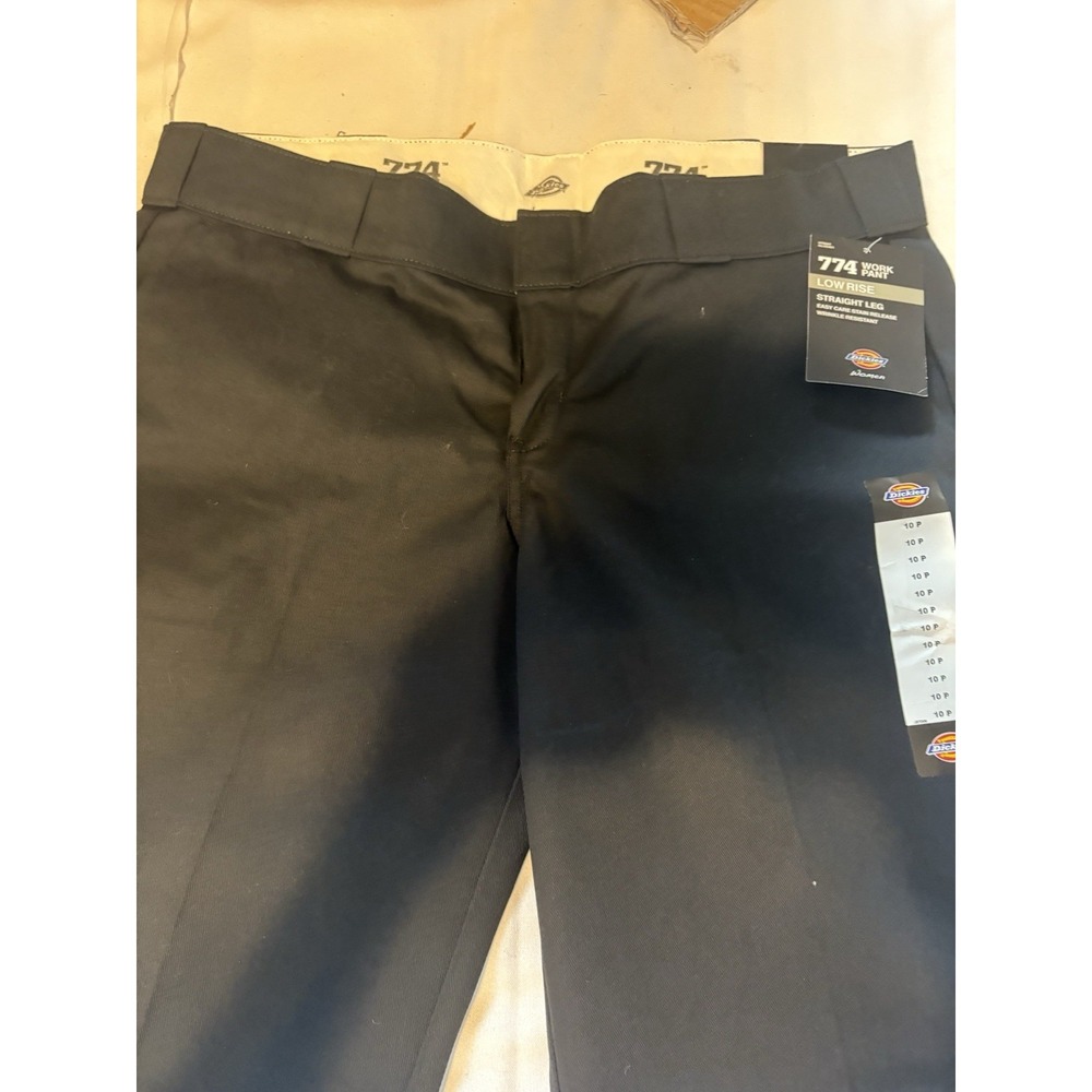 Dickies 774 Original Fit Work Pants Womens 10P Black Low Rise Straight Leg NEW